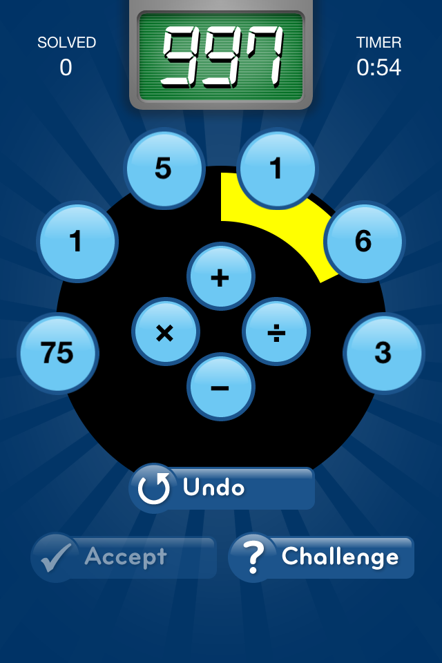 NumberRace game screen